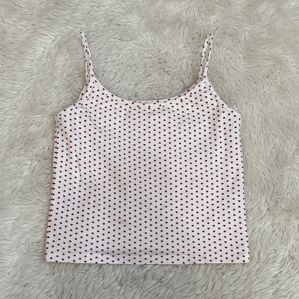 Brandy Melville John galt mini heart print tank